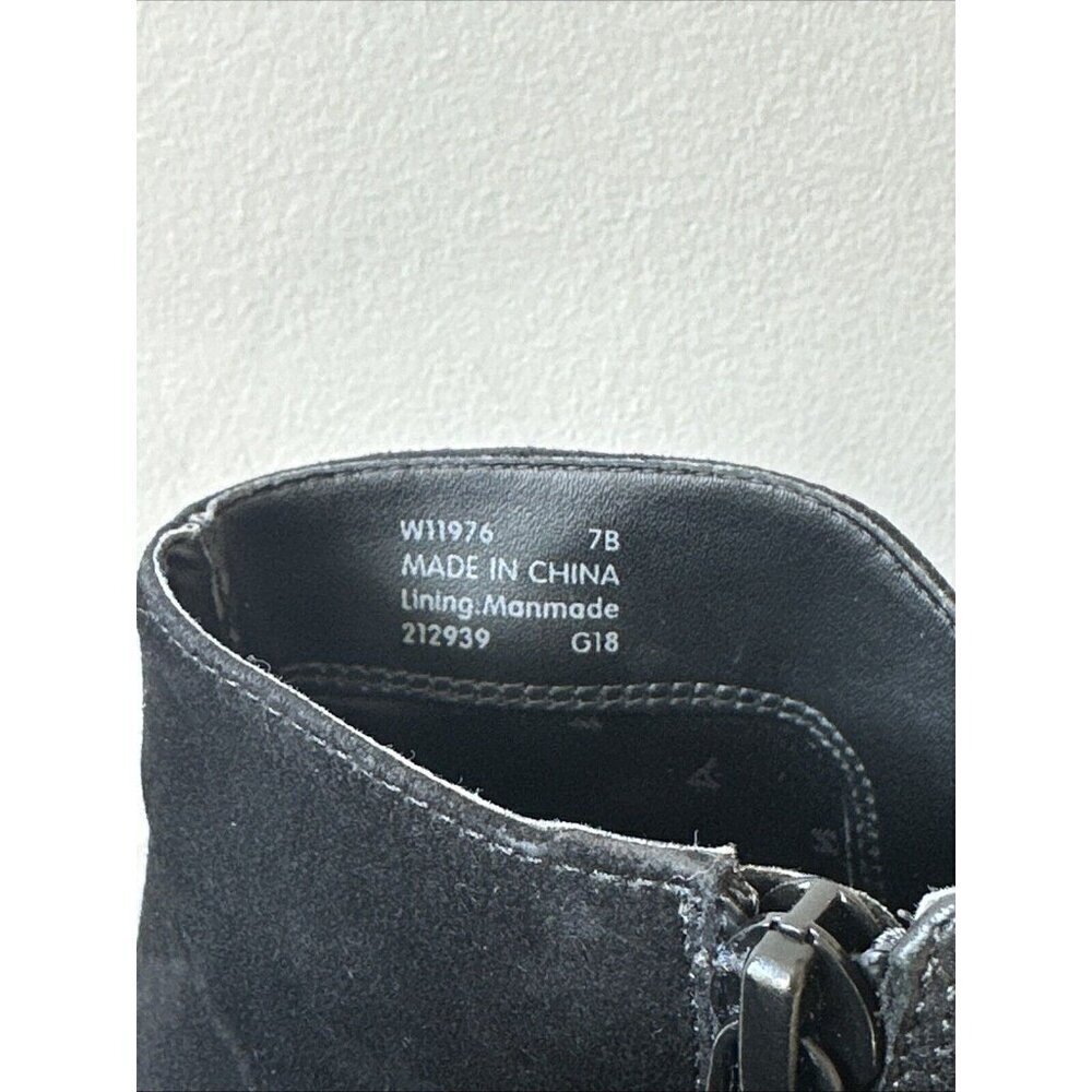 Cole Haan Womens 7 B Suede Leather Ankle Boot Black Sylvia Waterproof - Picture 6 of 15